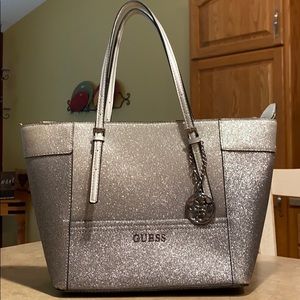 Glittery Guess Tote Purse